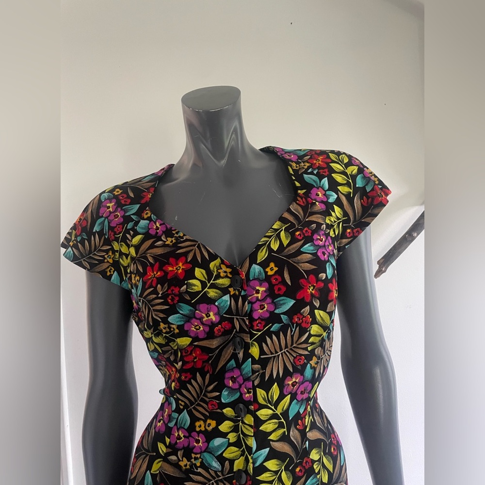 Betsy Lauren Floral Rayon Dress